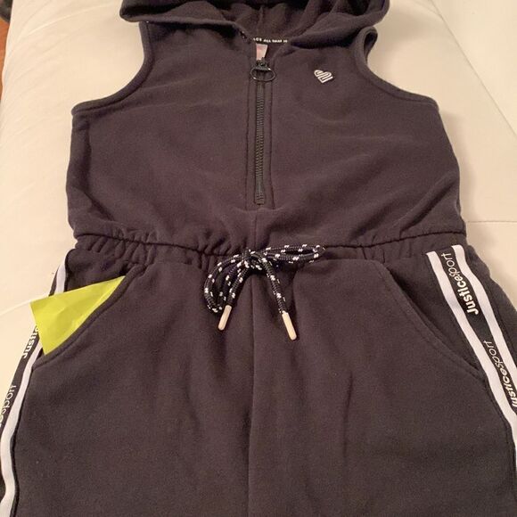Justice Zip Up Hooded Sweatsuit Jumpsuit Girls Size 10 - Picture 10 of 14